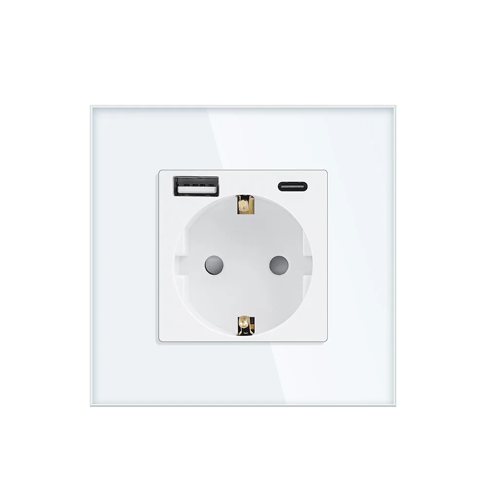 Штепсельная розетка TAWOIA Schuko с USB-портами типа A + C, стандартное Заземляющее USB-устройство для зарядки, тип A, Тип C, 5 В, а, европейская розетка
