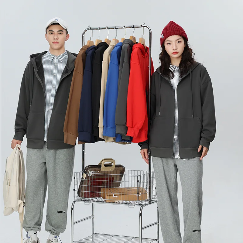 spring fall unisex silver fox fleece warm hoddie jacket custom logo sportswear 600gsm zip up hoodies sweatshirt