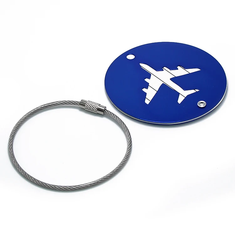 Round Aluminum Metal Luggage Tag Travel Label ID Name Address Suitcase Identify Tag Accessories Blank ECO Friendly Luggage Tag