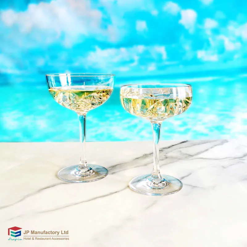 250ml 8.5oz plastic Cocktail Glasses Goblet Martini cups unbreakable champagne Wine Glass for camping wedding party bar KTV