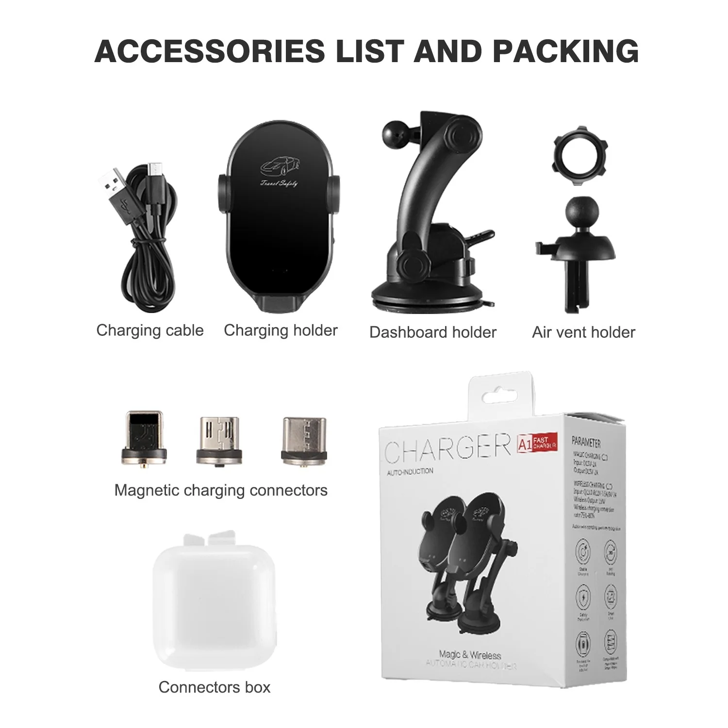 Flexible Qi wireless car charger Trending products new arrivals car wireless charger phone holder For car dashboard