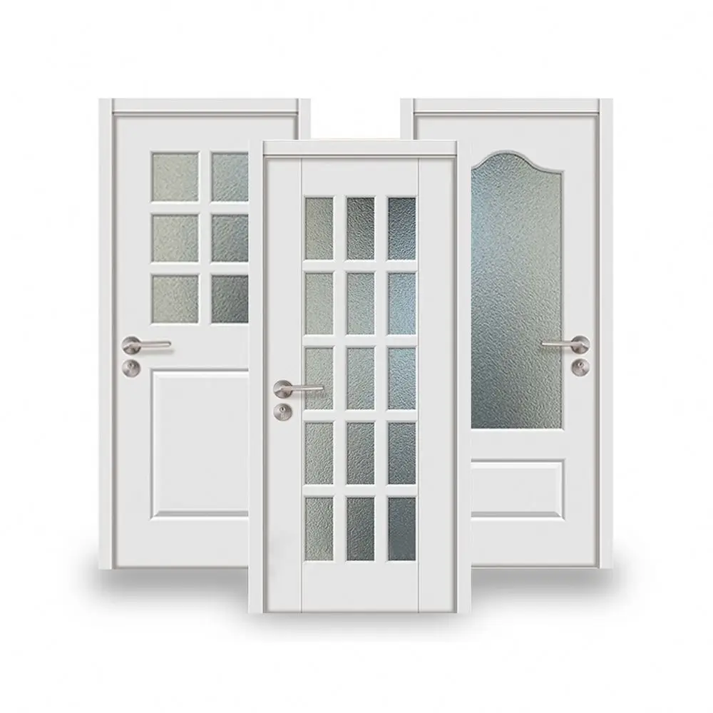 Lead The Industry Good Price Wood Doors With Frost Glasses Added wood bedroom door
