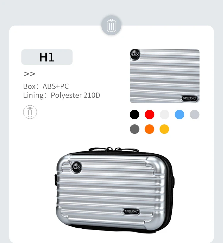 GAODA Custom Logo Abs PC Hard Shell Women Makeup Beauty Travel Cosmetic Case Suitcase 7inch For Women Lady