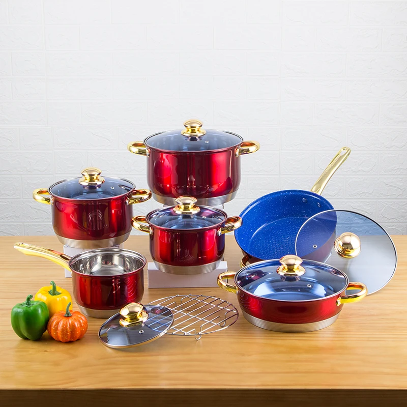 Multifunction Houseware Wholesale Pots Pans Cookware Set Stainless steel cooking set kitchenware