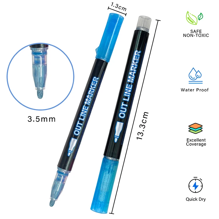 supplier wholesale non toxic water-based ink stone marker 12 colors 3 mm bullet tip acrylic paint marker pens set for shoes