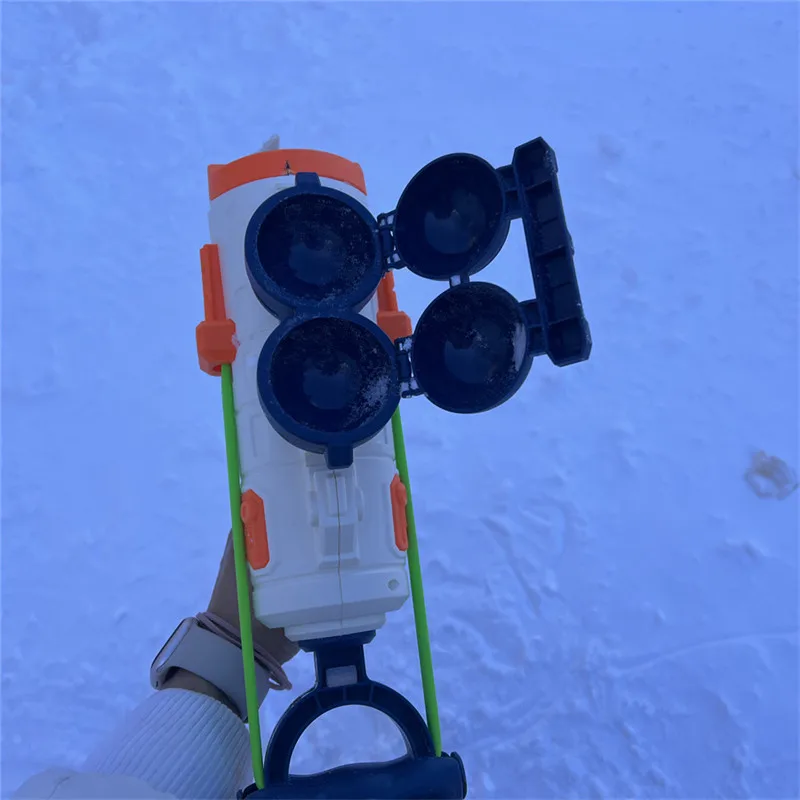 Bemay Toy Outdoor Playing Toy Water Balloons Shooting Gun, Snow Ball Gun Toy for 6+ Kids, Detachable Water Ball Holder Water Gun