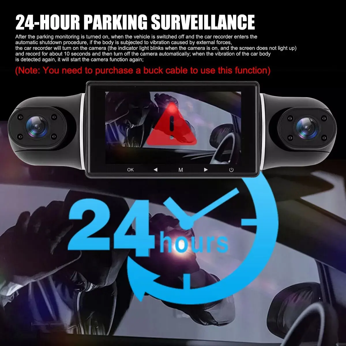 360 градусов видеорегистратор Azdome передний и внутренний 4-канальный 1080P Wi-Fi Голосовое управление ночное видение