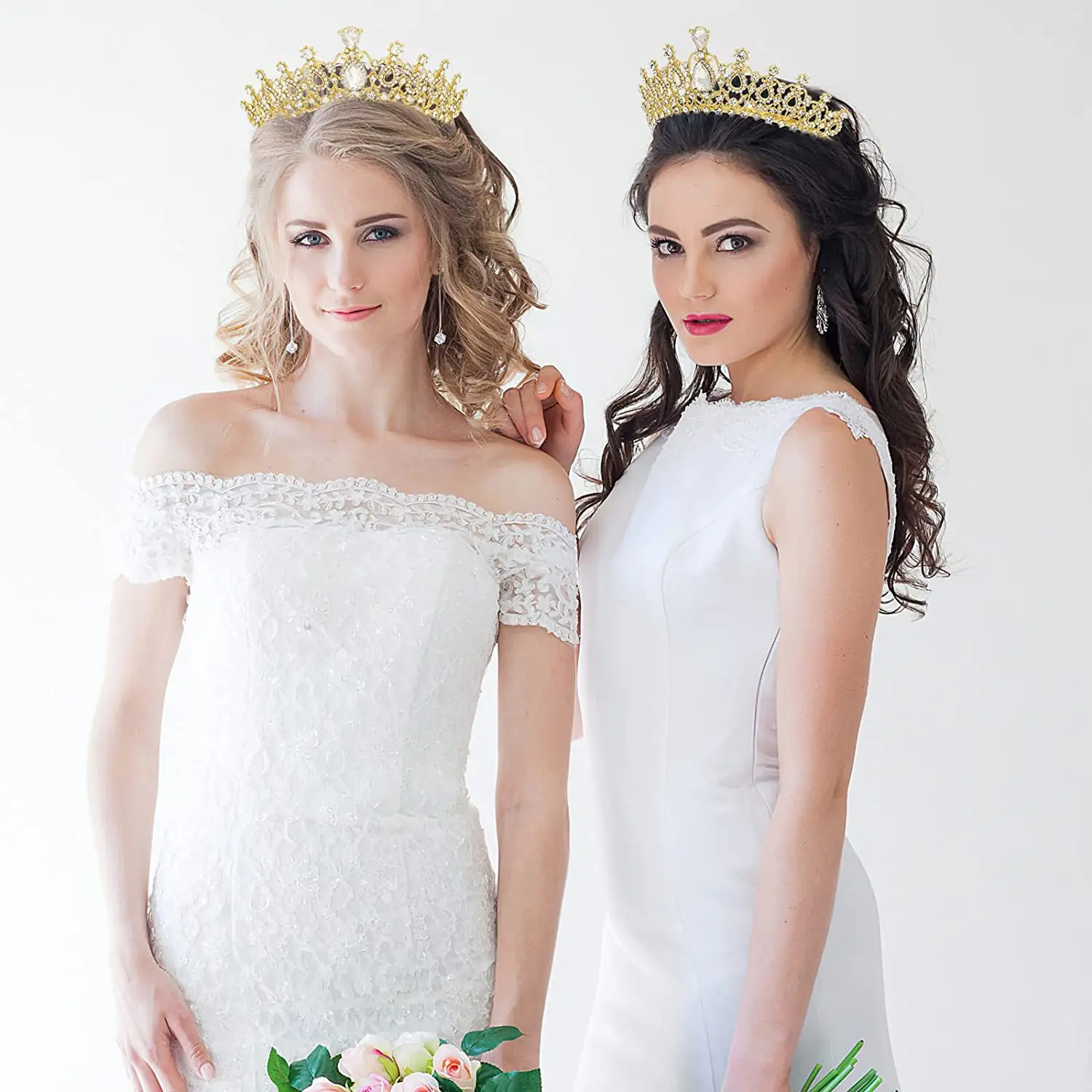 Queen Crown for Women Crystal Tiaras Crowns for Women Wedding Crown for Bride Princess Headpieces for Halloween Costume Party