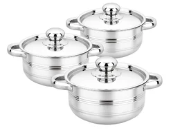 Gift item home baking 3 pieces stainless steel cookware set