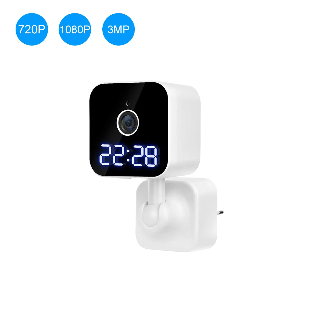 3mp Hd Video Camera Wifi Home Security Wireless Camera Wall Clock Memory Card Network Mini Camera