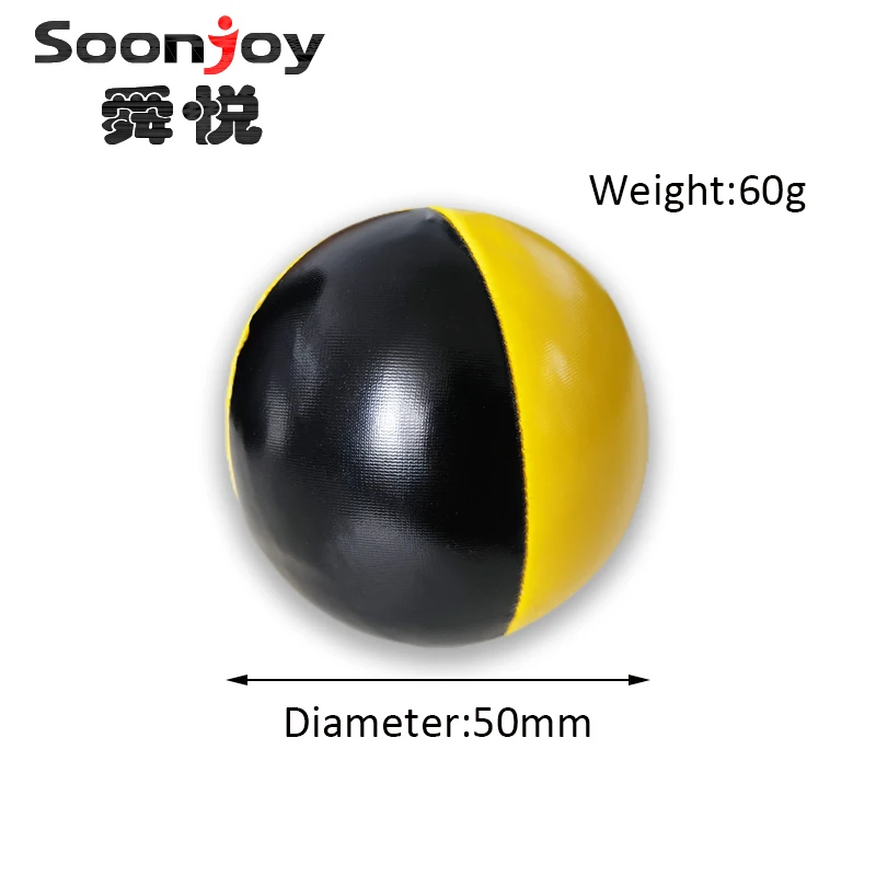 Custom Logo 55mm PU Leather Contact Stage Juggling Balls 4-Panel Printed Plastic Pellets or Birdseed Filled Promotional Toy