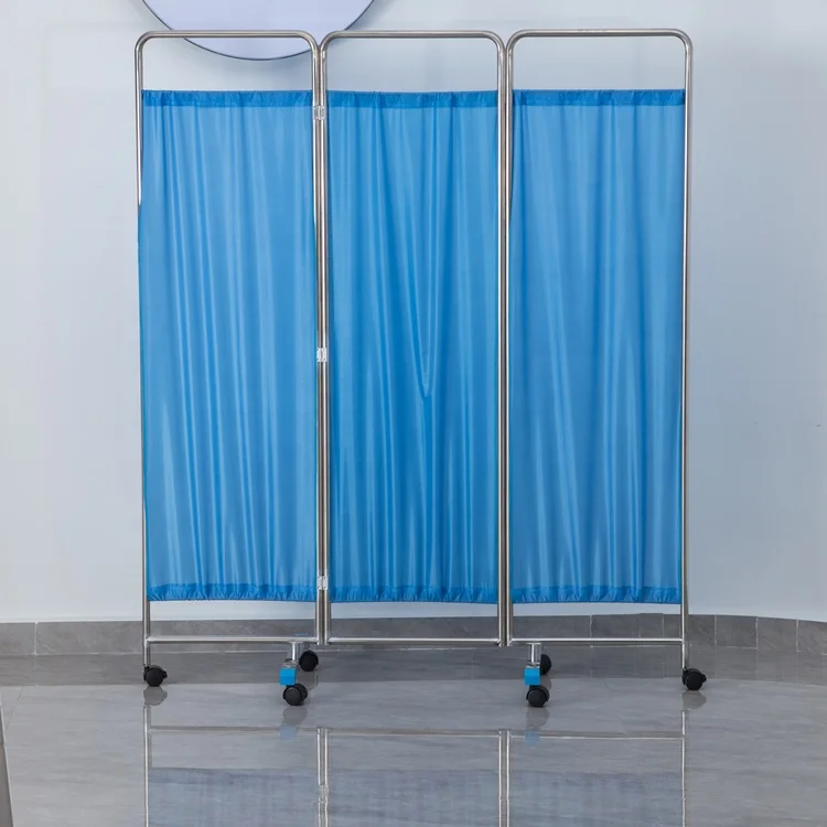 Hot Selling Factory Price Stainless Steel 201 Medical Ward Folding Screen 3 Folds For Hospital And Clinic