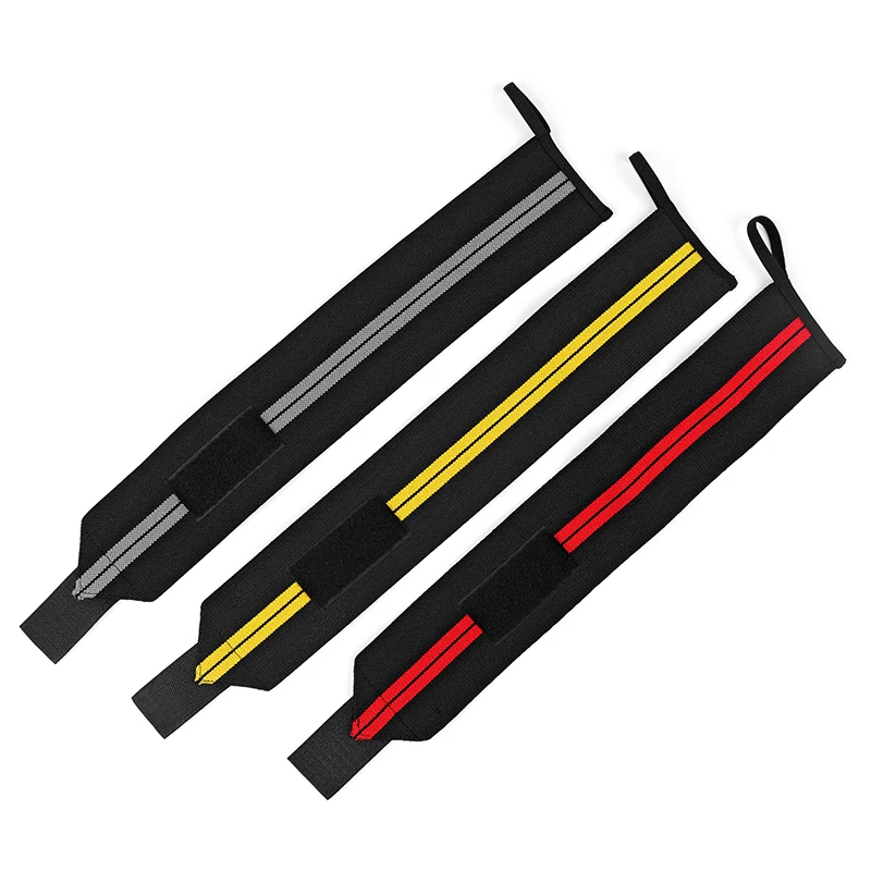 2 pieces Adjustable Wristband Elastic Wrist Wraps Bandages for Weightlifting Powerlifting Breathable Wrist Support 3colors