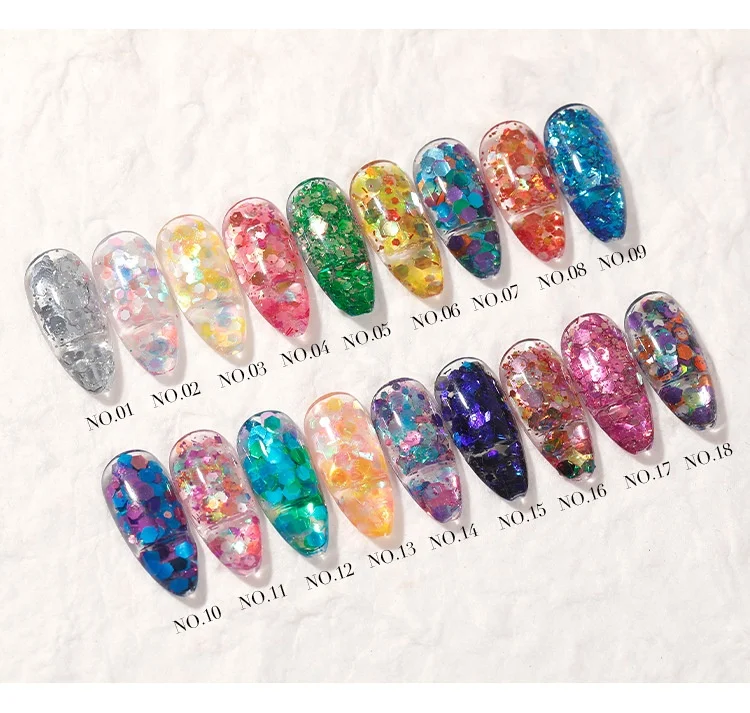 Little Luck OEM/ODM soak off spring color macaron glitter nail gel polish Korea sequin gel