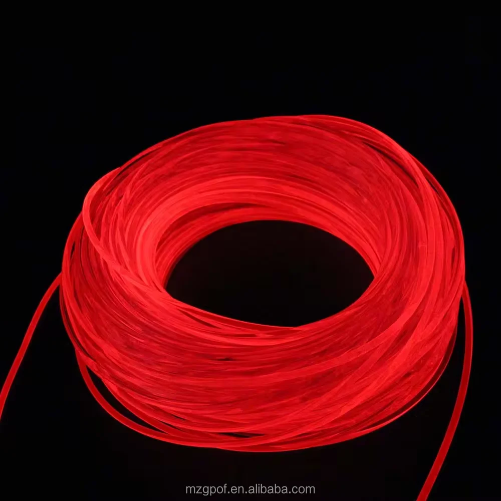 Factory Price 100 Meters 3MM Side Glow Fiber Luminous Flexible Waterproof Led Optic Decorations Light Emitting Multiple Colors