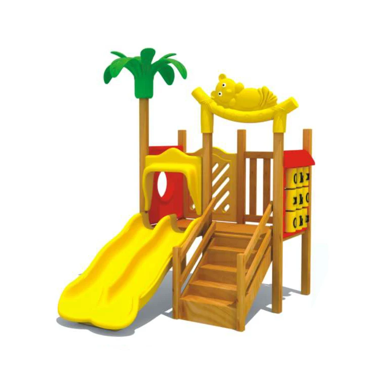Popular Amusement Park Children Outdoor Wooden Playground Equipment with Slide for Sale