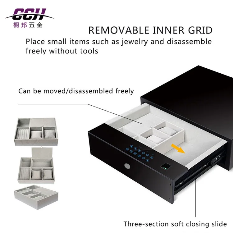  Key storage drawer Electronic Safe box Money safty deposit Box hidden fingerprint safe for home hotel
