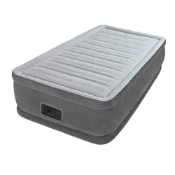 Intex 64412 Twin Dura-Beam Series Elevated Airbed With Built Pump Single Bed Inflatable Air Mattress