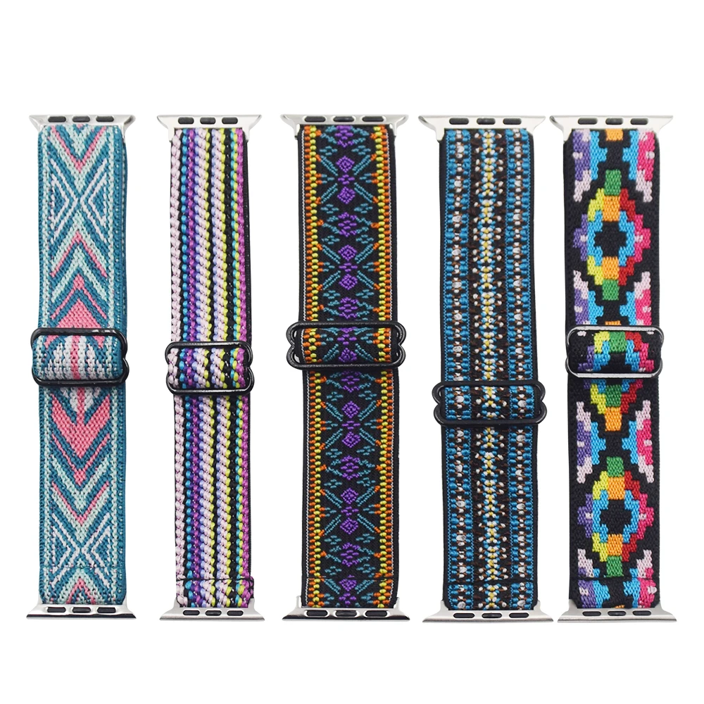 For Apple Watch, Elastic Nylon Watch Band Flexible Replacement Sport Watch Band