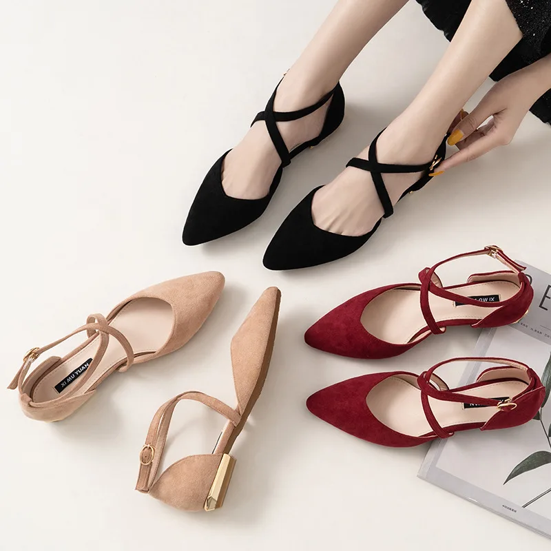
New Arrival Shallow Flat Shoes Cross Straps New Flat Sandals Women Flat Dress Shoes 