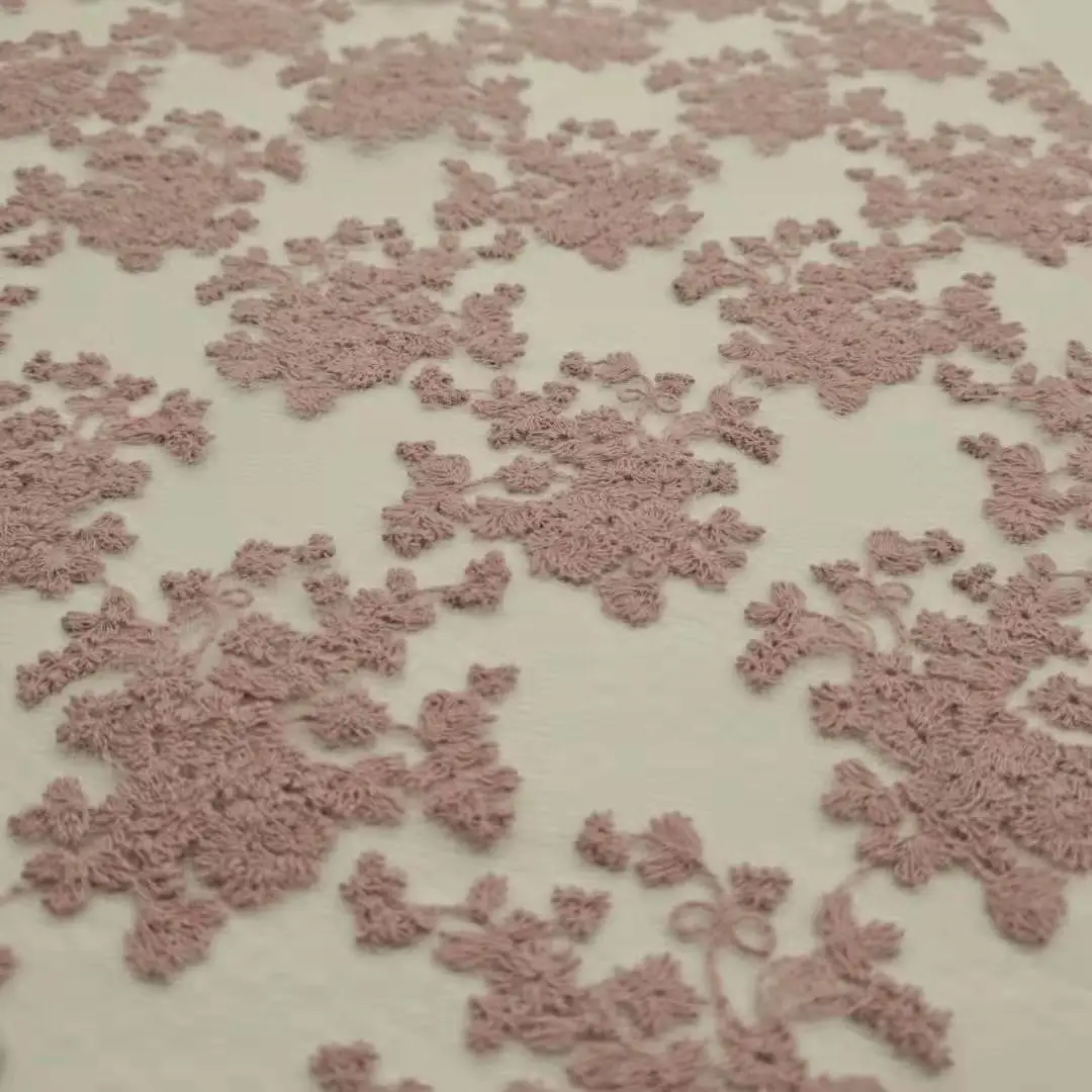 Cheap Wholesale Knieede Bridal Lace Fabric Dubai Voile Fabric Dress Wedding Clothes Flower Design Decorated