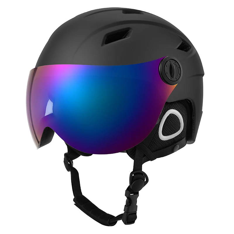 New Ski Helmet with Goggles, New Design Half Covered CE Certification Snow Ski Helmet with Visor