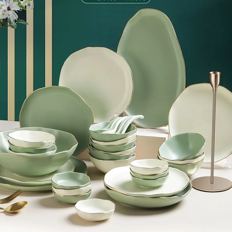 Nordic wholesale restaurant tableware crockery dinner plates bowls sets ceramic dinner set for home