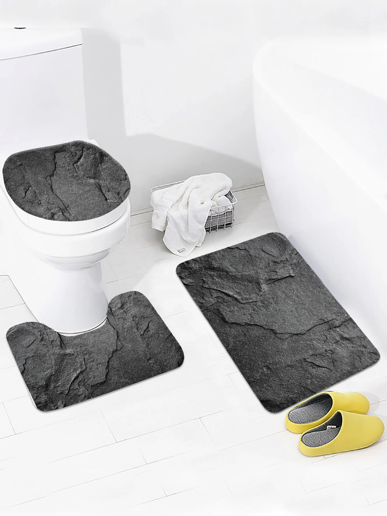 Marble Pattern bath rugs set Toilet Carpet Rug Sets Bathroom Anti Slip 3 Pieces Bath Mat Sets floor mat