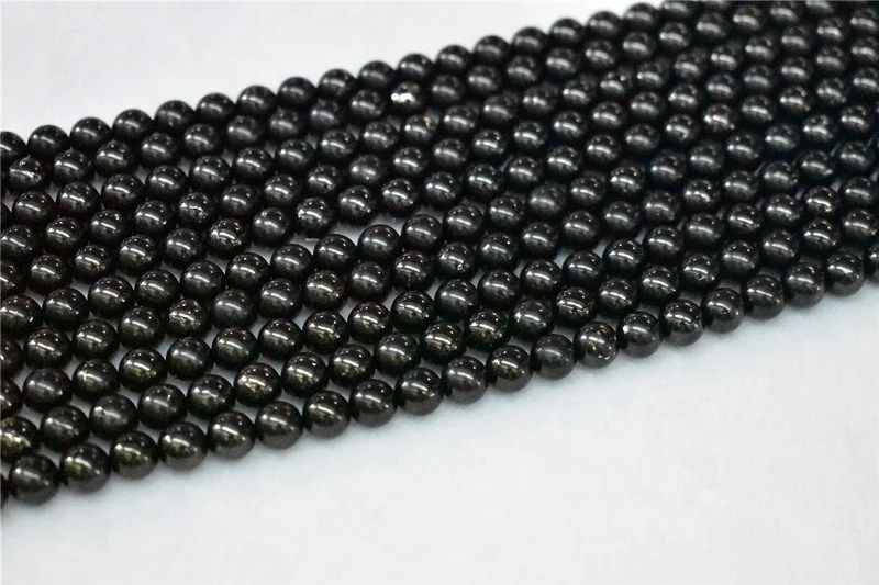 Wholesale A Grade Nature Smooth Gemstone  Russia Shungite Beads For Jewelry Making