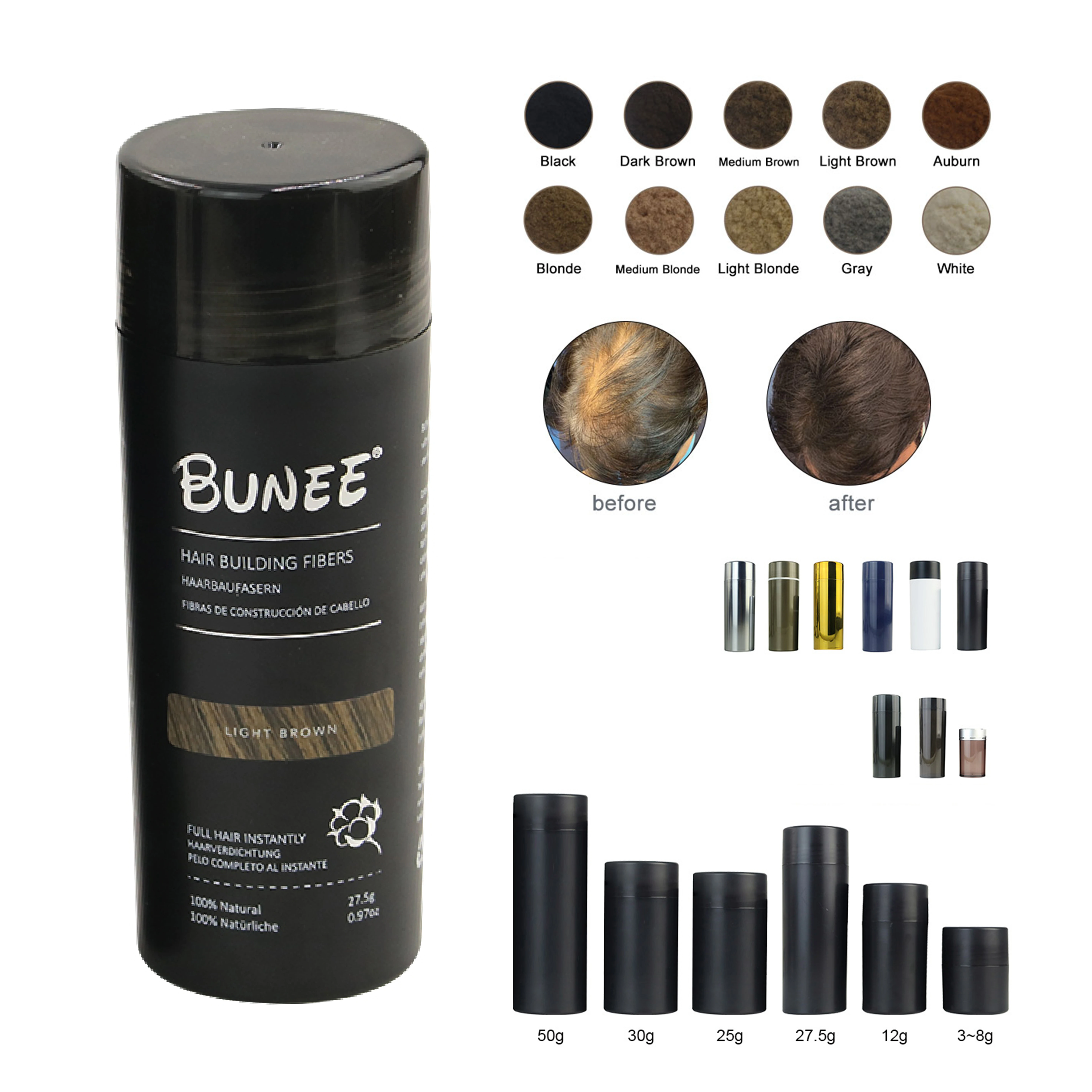 Instantly Thickening Powder Hair Fibres Building Fibers Hair