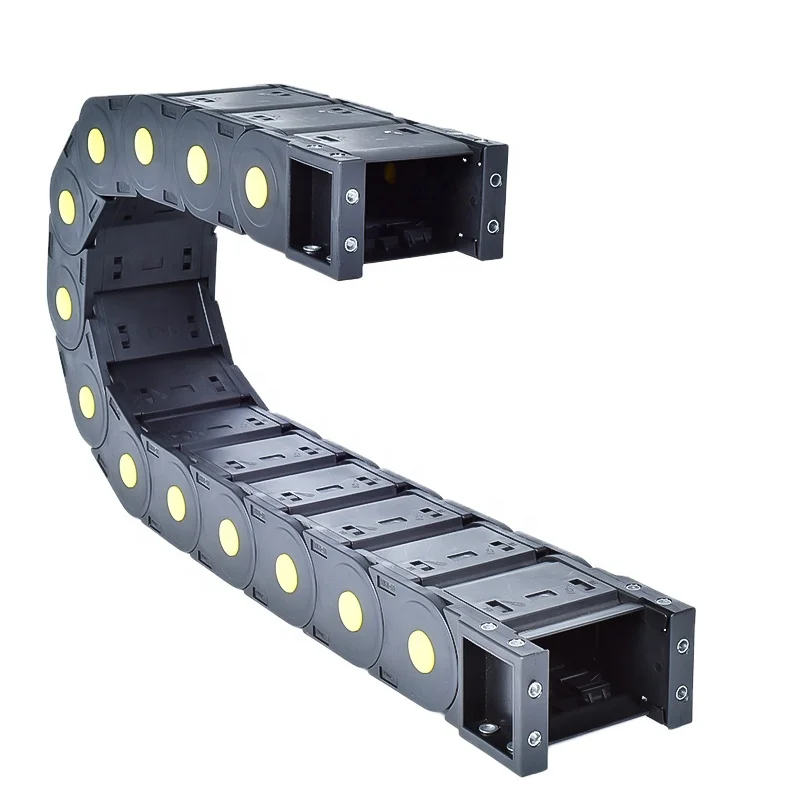 Plastic Drag Chain Cable Carrier Closed Type with End Connectors R250 45 x 150mm  for Electrical CNC Router Machines