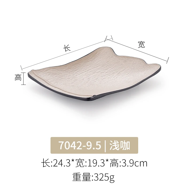 Черные двухцветные сервисные блюда креативные тарелки для ресторана небьющиеся оптовая продажа меламиновые посуда с логотипом