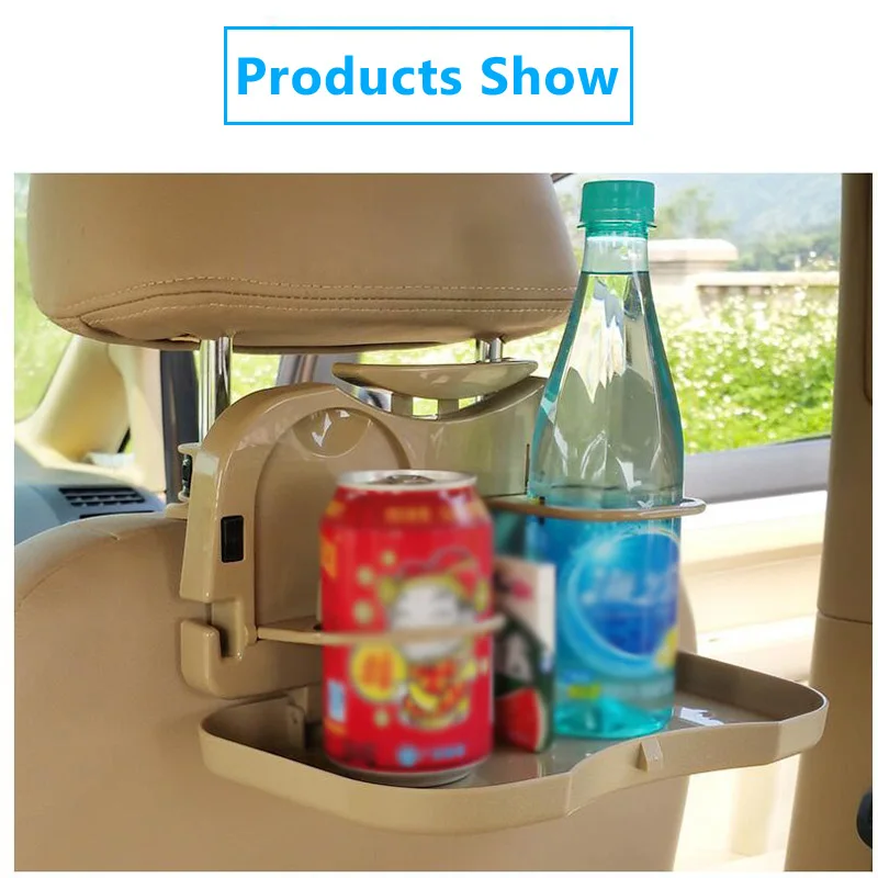 Foldable Car Back Seat Table Cup Holder Drink Tray Used For Storing Beverage Bottles And