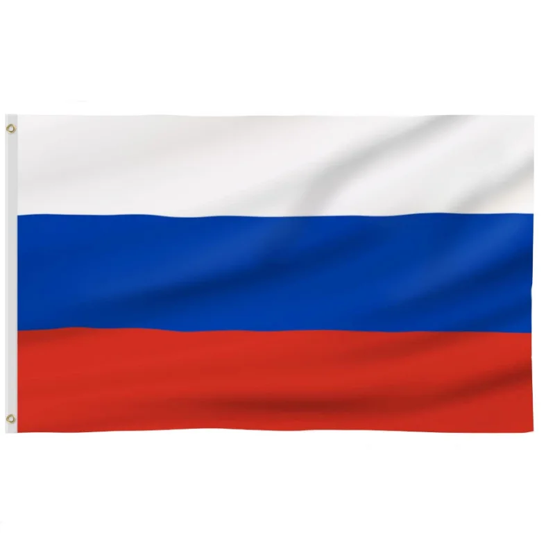 Lightweight 75D polyester outdoor activity banner white blue red Russia national flag