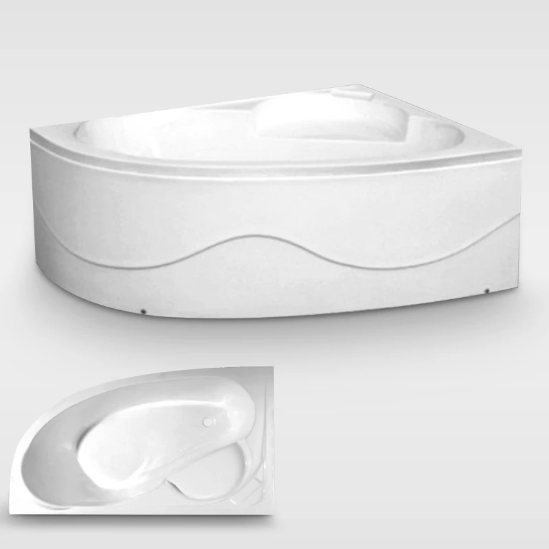 Joinin White Drop-in triangular Engineer acrylic bathtub Economical Insert Tub with seat