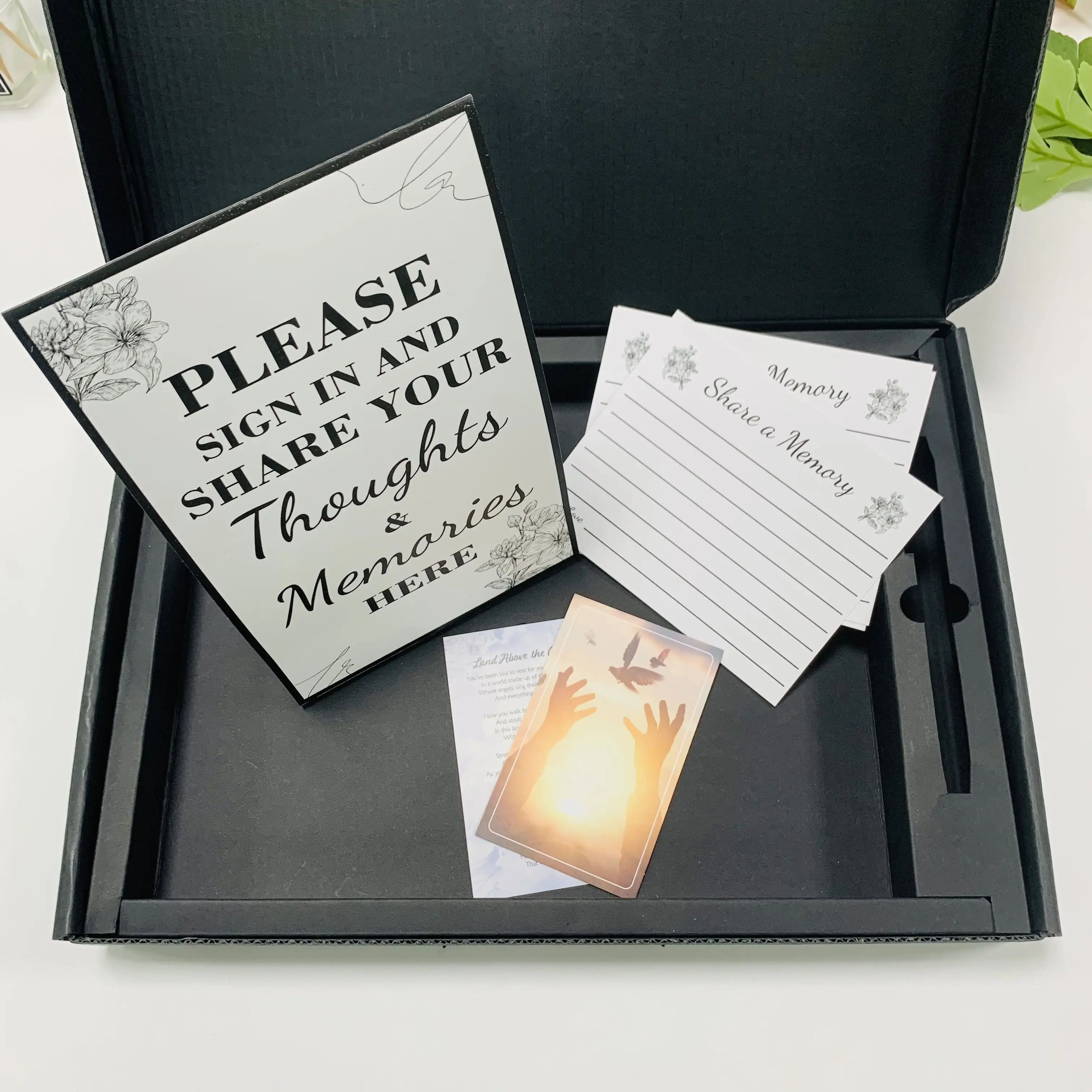 SM-ZL007 high quality funeral register book set for memory, funeral guest book for condolence
