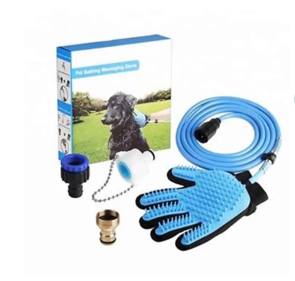 
Dog Shower Sprayer Bath Glove Pet Bathing Tool Compatible with Shower Bath Tub and Outdoor Garden Hose Pet Hair Remover 