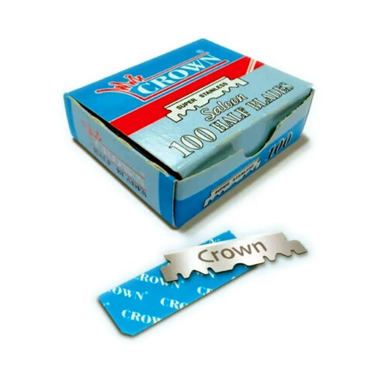 Half cut 100 blades pack Crown Blades for barber / shaving blades / single edge razor blades