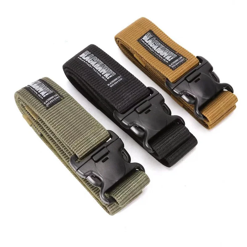 Tactical Belt Outdoor Rescue External Belt Men Security Guard Training Nylon Quick-Drying Canvas Belt