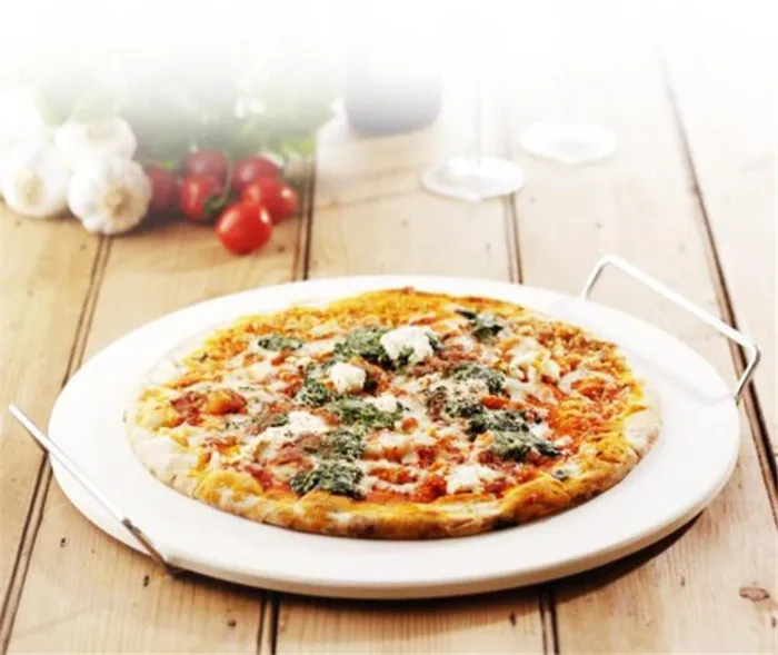 Round Cordierite Durable Baking Stones for Ovens & Grill & BBQ, Stone Oven Round Pizza Stone