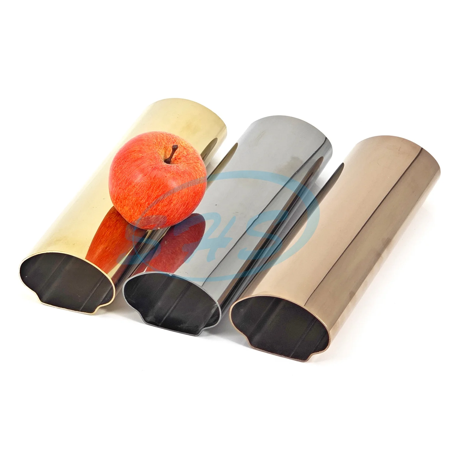 AISI 201 304 316L stainless special shaped pipes with mirror & golden black rose golden PVD plated Tube for Balustrade Handrail