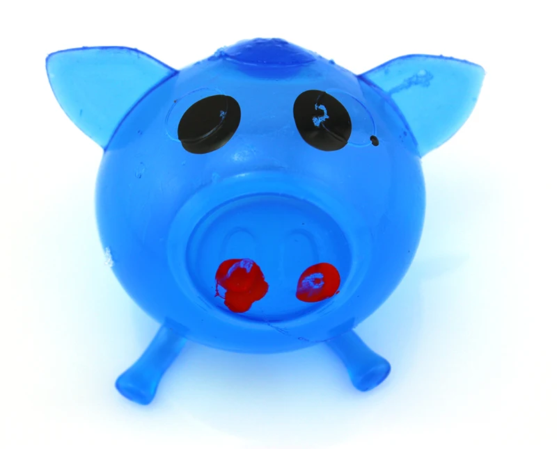 Hot Selling High Quality Funny Environmental-Friendly Colorful TPR Sticky Pig Head Venting Ball Toys