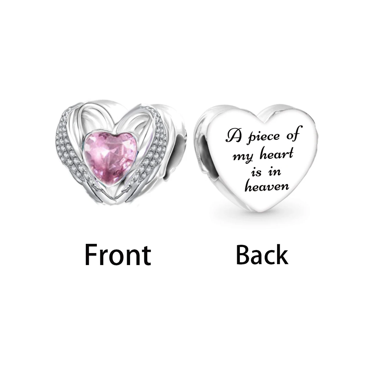 Fit Original Pan Charms Bracelet 925 Sterling Silver Blue Pink A Piece of My Heart Is In Heaven Bead For Women Jewelry Making