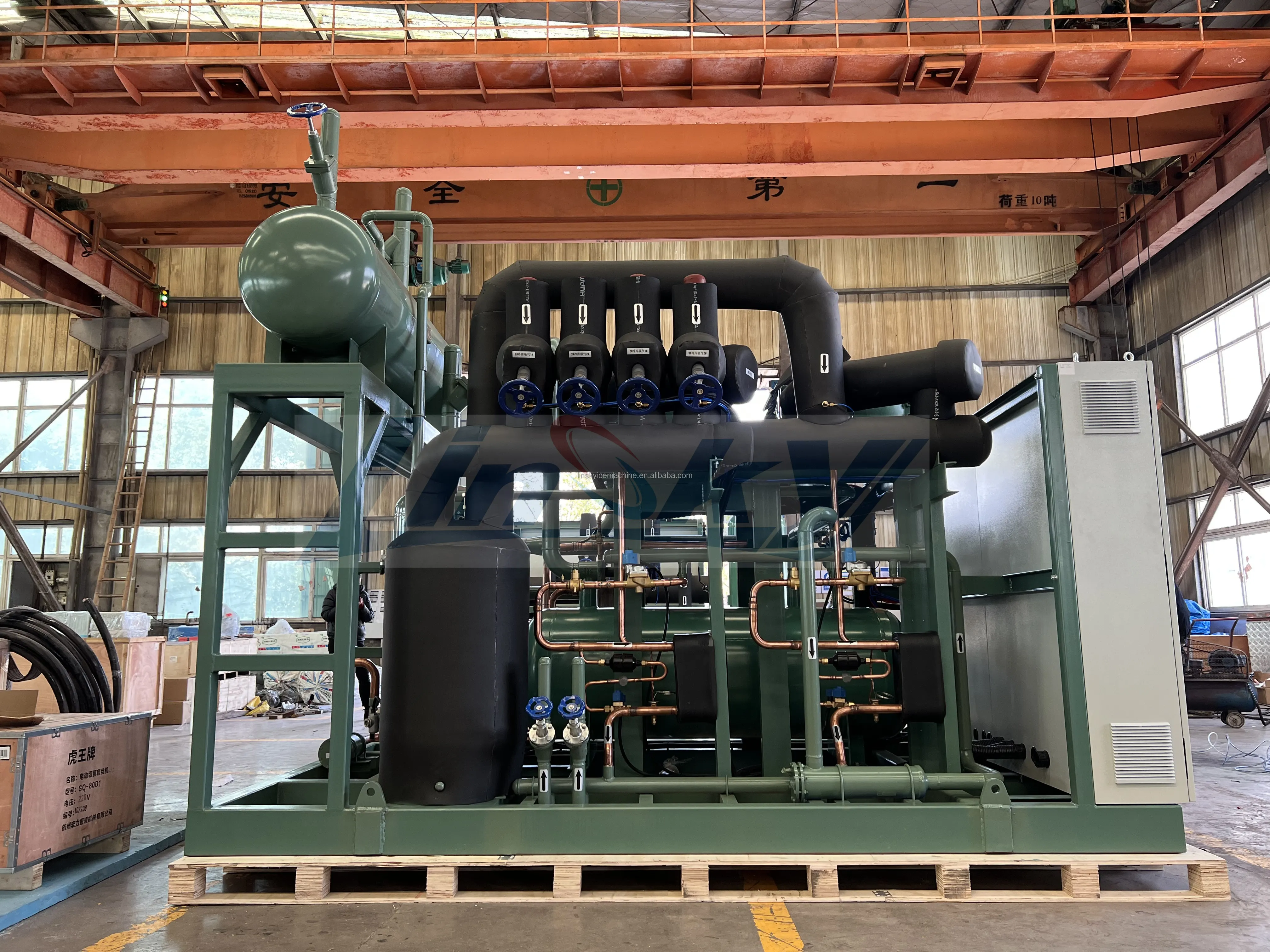 220HP Two Parallel Screw Compressor Refrigeration Unit For Cold Room