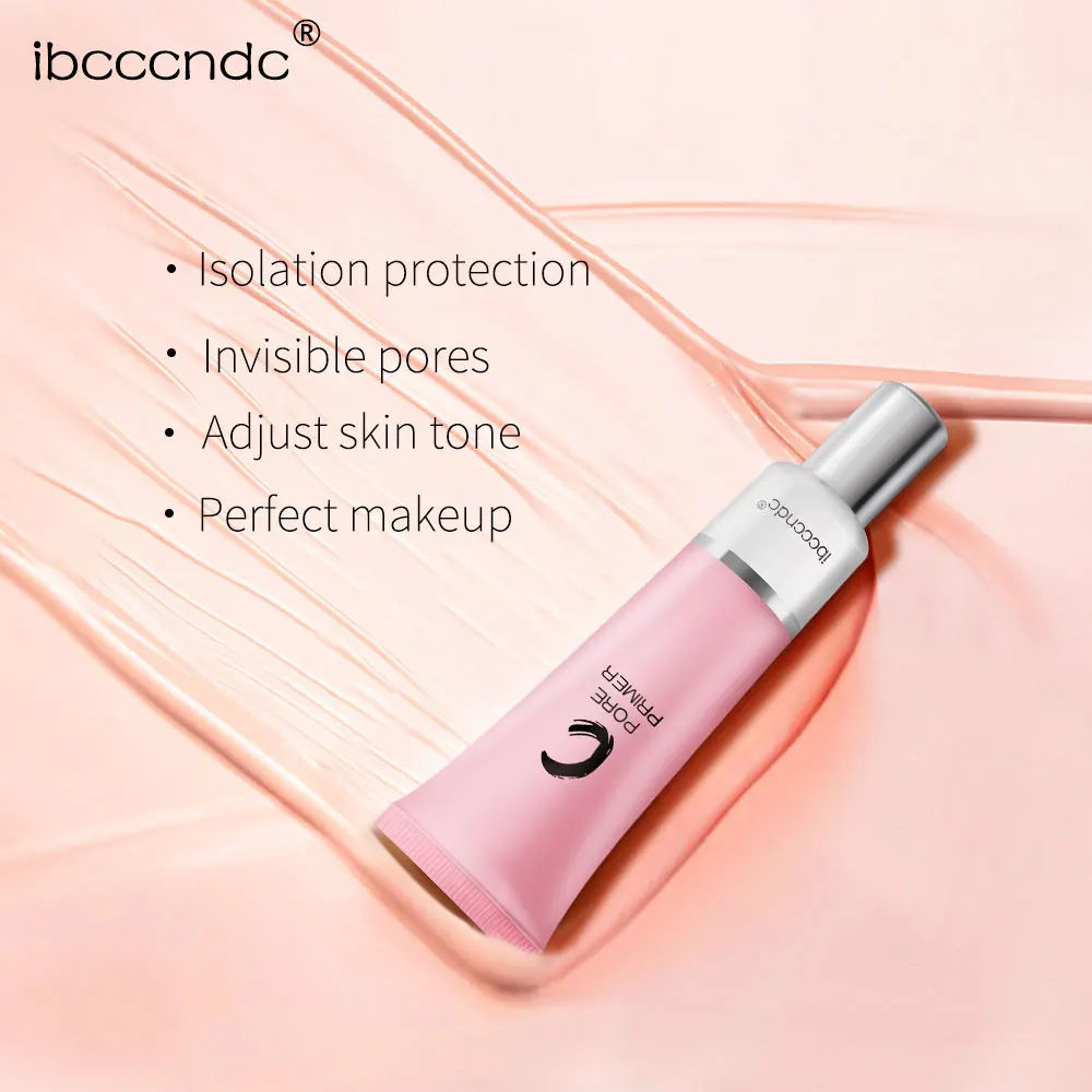 Hot Sale ibcccndc Makeup Face Base Cream Invisible Pore Brightening Waterproof Pink Primer
