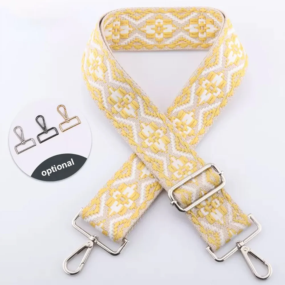 Strip solid wide nylon shoulder bag belt handbag straps with adjustable metal buckle