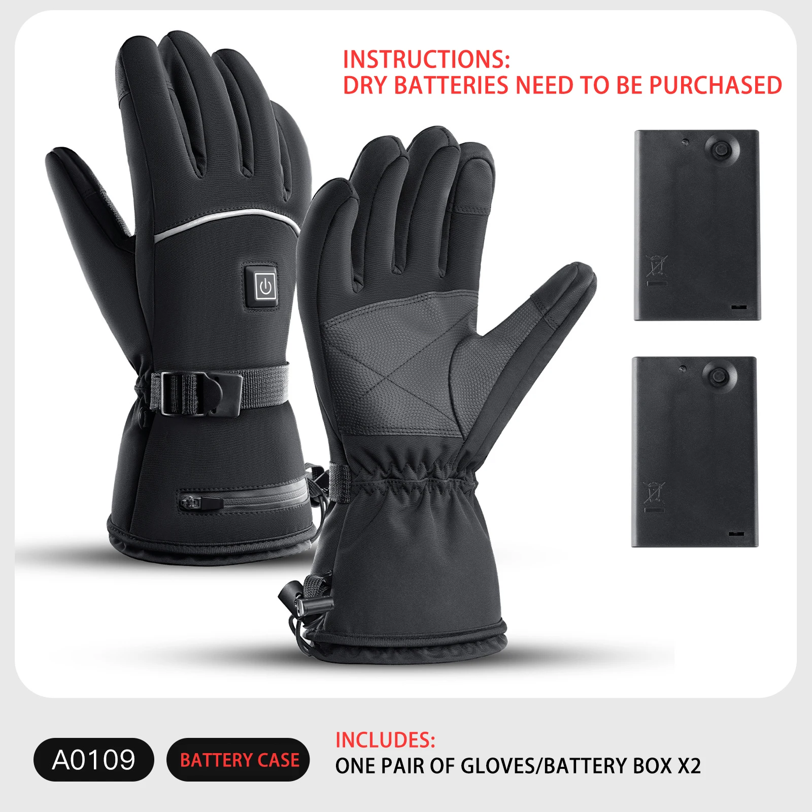 Windproof waterproof heating gloves electric heated gloves For Men Women