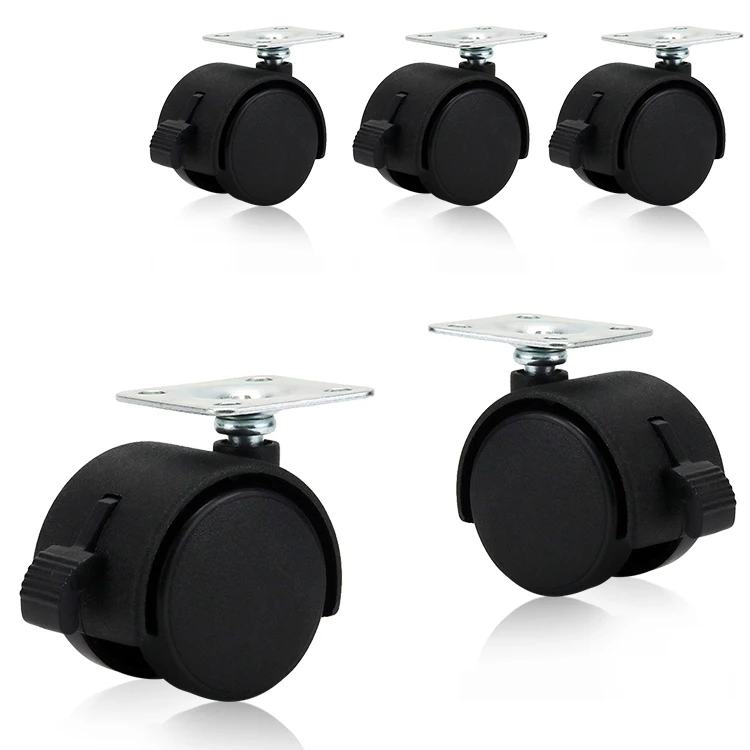 New Arrival Nylon PP Material 1.5 Inch  Bookshelf Cabinet Rack Plate Furniture Caster Wheel