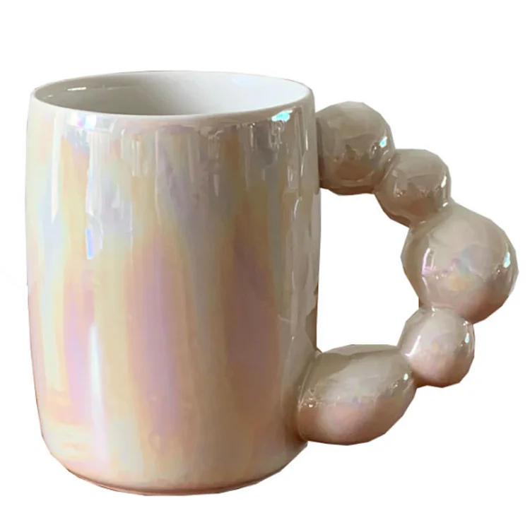 Nordic Style Pearl Glaze Mug Coffee Cup Ceramic Water Cup Unique Coffee Mugs With Handle