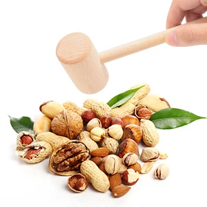 Customize logo Solid beech wood hammer mallet with round edge